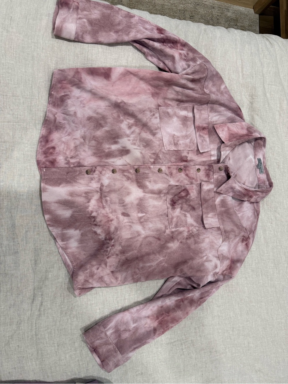 Women's Pink Tie-Dye Button-Down Shirt